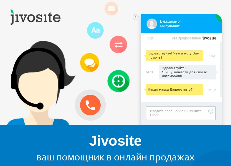 Jivosite - Онлайн-чат для связи с посетителем сайта. 